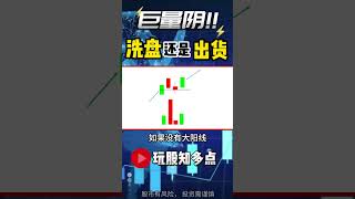 量价时空 | 巨量阴 是庄家洗盘还是出货， 看懂一买就涨 #股票 #股票分析 #成交量 #技术分析 #巨量阴