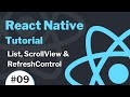 React Native Tutorial #9 - List, ScrollView & RefreshControl