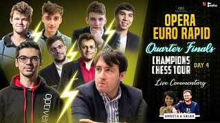 We raised over Rs.100k for Indian chess| Opera Euro Rapid QF.1 #Live Commentary by Sagar, Amruta, AG