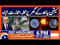 Drone attack on Israeli PM Netanyahu’s house | Geo News 6 PM Headlines (17 November 2024)