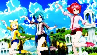 【MMD】Lat式改変HAミク・テト・リンで「真夏のレターレインボー」