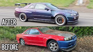 Rebuilding a NISSAN R34 GTR in 10 minutes