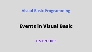 Events in Visual Basic