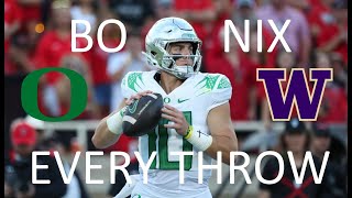 Bo Nix - Every Throw vs Washington