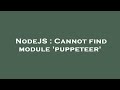 NodeJS : Cannot find module 'puppeteer'