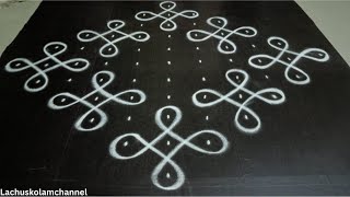 Margali 11 dots kambi kolam||11 dots sikku kolam||11 dots muggulu||11 dots melikala