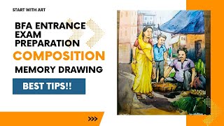 BFA COMPOSITION best tips!!! for improving composition in entrance exam#composition #memorydrawing💯