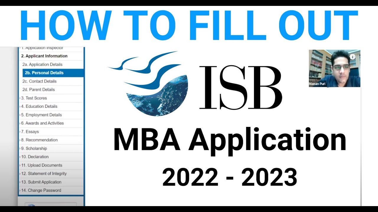 How To Fill The ISB MBA Application Form | ISB Application Walkthrough ...