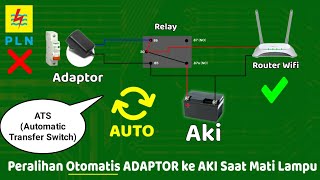 Peralihan Tegangan Otomatis dengan RELAY dan DIODA | ATS (Automatic Transfer Switch)