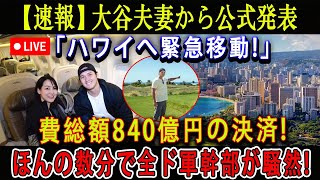 【速報LIVE】大谷夫妻から公式発表「ハワイへ緊急移動!」費総額840億円の決済!ほんの数分で全ド軍幹部が騒然 !