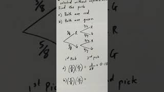 Probability Example Using Tree Diagram (Without Replacement)