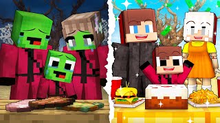 JJ and Mikey: POOR vs RICH Squid Game Family Battle in Minecraft - Maizen