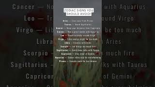 Zodiac Signs You Should Avoid #astrology #zodiac