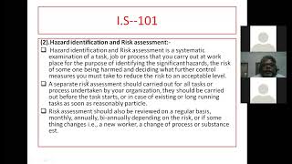 KEY ELEMENTS OF HEALTH AND SAFETY MANAGEMENT I S 101