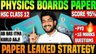 PHYSICS Class 12th FINAL 3 DAYS Strategy to Score 95%🔥class 12 physics board paper 2025 important