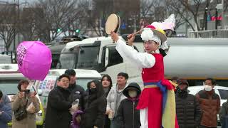 경주시 서천둔치 달집태우기 축제 축하공연 경주 연희의 숲 예술단 김혜진 김정자 김평호류 남도 소고춤