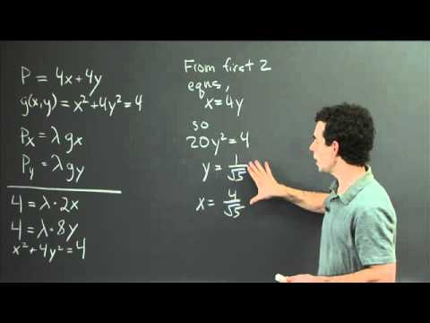 Lagrange Multipliers | MIT 18.02SC Multivariable Calculus, Fall 2010 ...