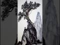 Drawing a Chinese-style landscape with brush pen #art