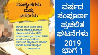 ಸೂಚ್ಯಂಕಗಳು(indexes) - 2019 full current affairs in kannada part 1 for psi and kpsc ias exams