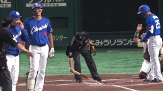 中日・石川昂が球審に注意されてバットを交換　次の球を三塁内野安打　端から１８インチの制限を超えて松ヤニが付着か