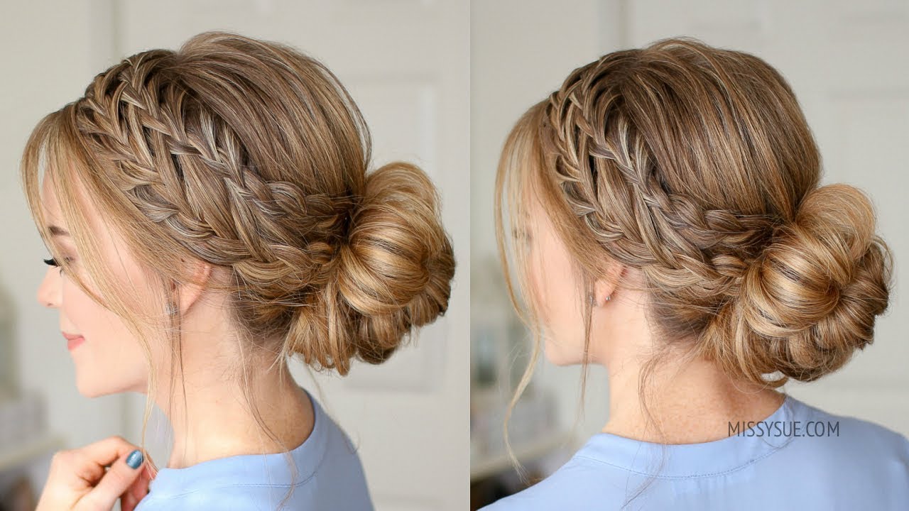 Low Side Bun With Braid