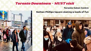 Toronto Downtown || Skating \u0026 🛍️ || టొరంటో డౌన్ టౌన్