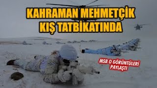 Kahraman Mehmetçik kış tatbikatında: Bakanlık o görüntüleri paylaştı