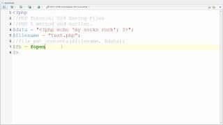PHP Tutorial 029 Saving Files in text
