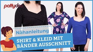 Elegantes Damenkleid & -Shirt mit besonderem Ausschnitt aus Romanit Jersey nähen 💃