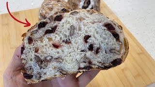 The BEST Cranberry Pecan Sourdough Bread
