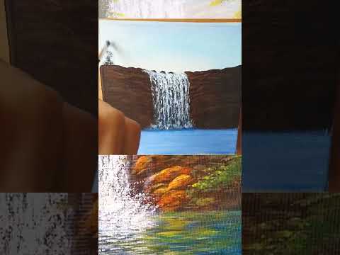 #short Como Pintar Cascada Con Acrilico Paso A Paso - YouTube