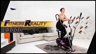 FITNESS REALITY E3000 2in1 Air Elliptical & Exercise Bike w/ Extended Multi-Grip dual Action Arms