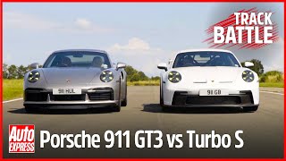 Porsche 911 GT3 vs 911 Turbo S track battle: Steve Sutcliffe on the limit | Auto Express