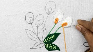 very charming white flower embroidery designs - unique hand embroidery designs with white color