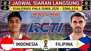 CATAT !!! Jadwal Siaran Langsung Kualifikasi piala dunia 2026 - Zona Asia - Indonesia vs Filipina