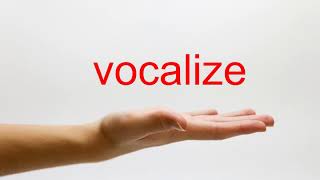 How to Pronounce vocalize - American English