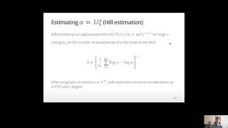 Extreme Value Theory: 5.1 Hill estimation for heavy-tailed data