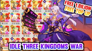 Idle Three Kingdoms War Private - 1.B Voucher Free Top Up , Full Generals SSS , Full VIP , Material