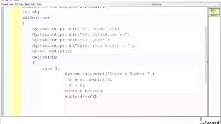 Menu Base Switch Case Program