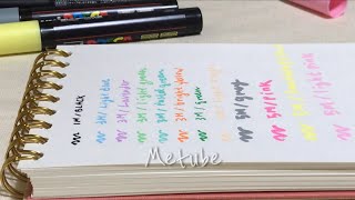 포스카마카 발색 리뷰 asmr | 1m/3m/5m 비교해보세요! 🎨 | posca markers color review