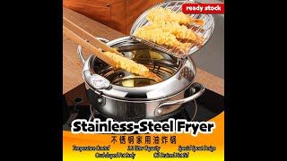 2.2L 20cm 304 Stainless-Steel Fryer 2.2L 20cm 304不锈钢家用油炸锅