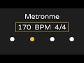 170 bpm metronome with accent 4 4 time