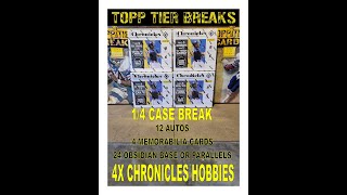 2021 CHRONICLES BASEBALL 4X HOBBY 1/4 CASE LIVE BREAK #448