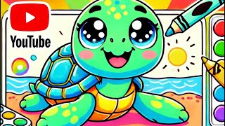 Color and Learn: Cute Turtle Coloring for Kids!