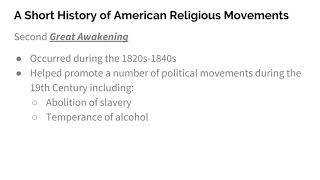 A History of Religious Movements