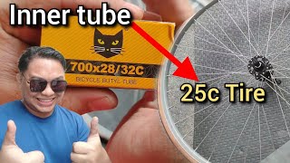 28c interior sa 25c tire pwede ba? | Experiment tayo