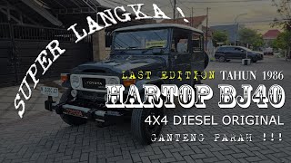 SUPER LANGKA!! HARTOP BJ40 4X4 DIESEL ASLI TH 1986 !! LAST EDITION, ORIGINAL, GANTENG PARAH!! 850JT