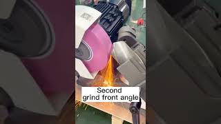 How to sharpen the large drill bit with a bench grinder?