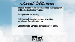 Obits for September 12, 2023
