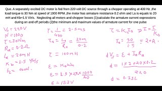 NUMERICAL 2- four Quadrant Chopper Controlled DC Motor